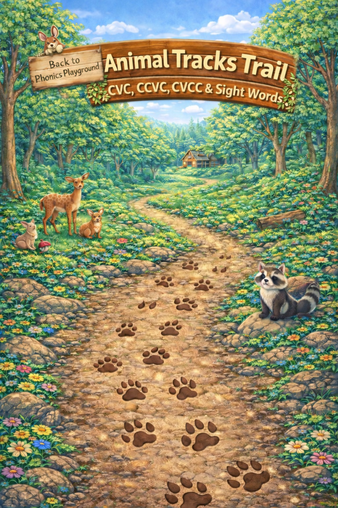 Animal Tracks Trail - CVC, CCVC, CVCC & Sight Words Practice | Phonics ...
